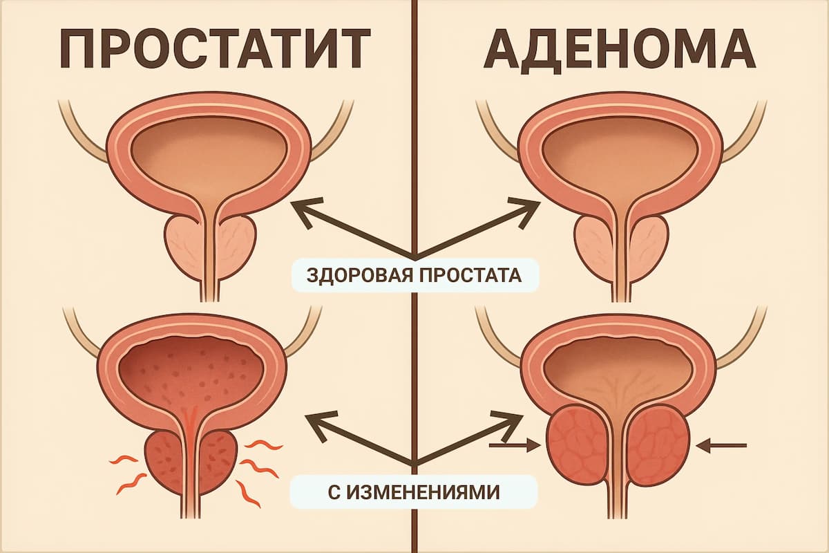 Как диагностируют простатит и аденому простаты