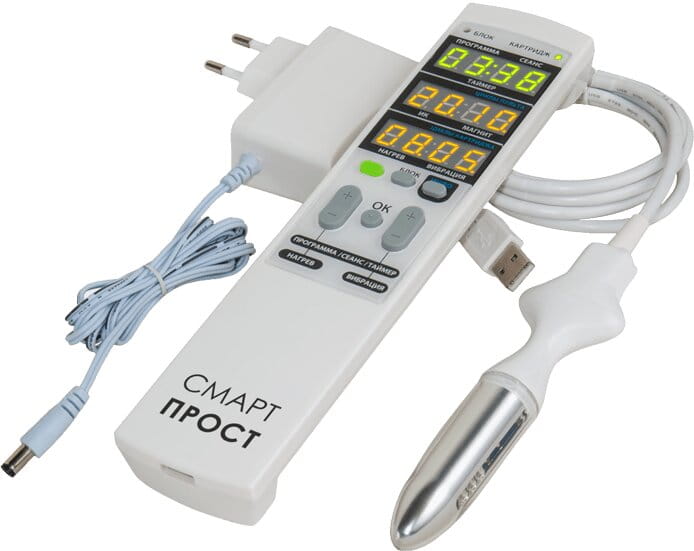 Аппарат Смарт Прост с цифровым дисплеем и медицинским зондом для домашнего использования.