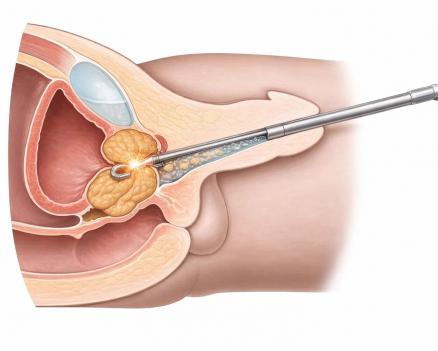 Операция при простатите методом трансуретральной резекции через мочеиспускательный канал.
